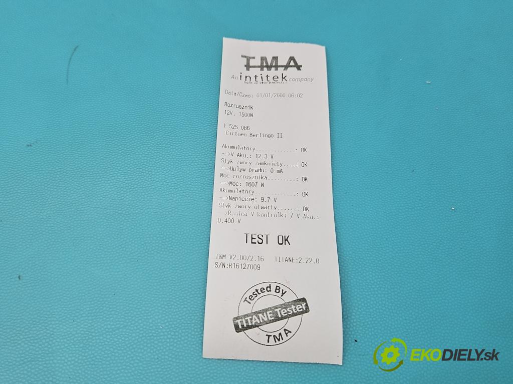 Citroen Berlingo II 2008-2018 1.6 hdi 90 hp manual 66.2 kW 1560 cm3 5- startér:  (Startér)