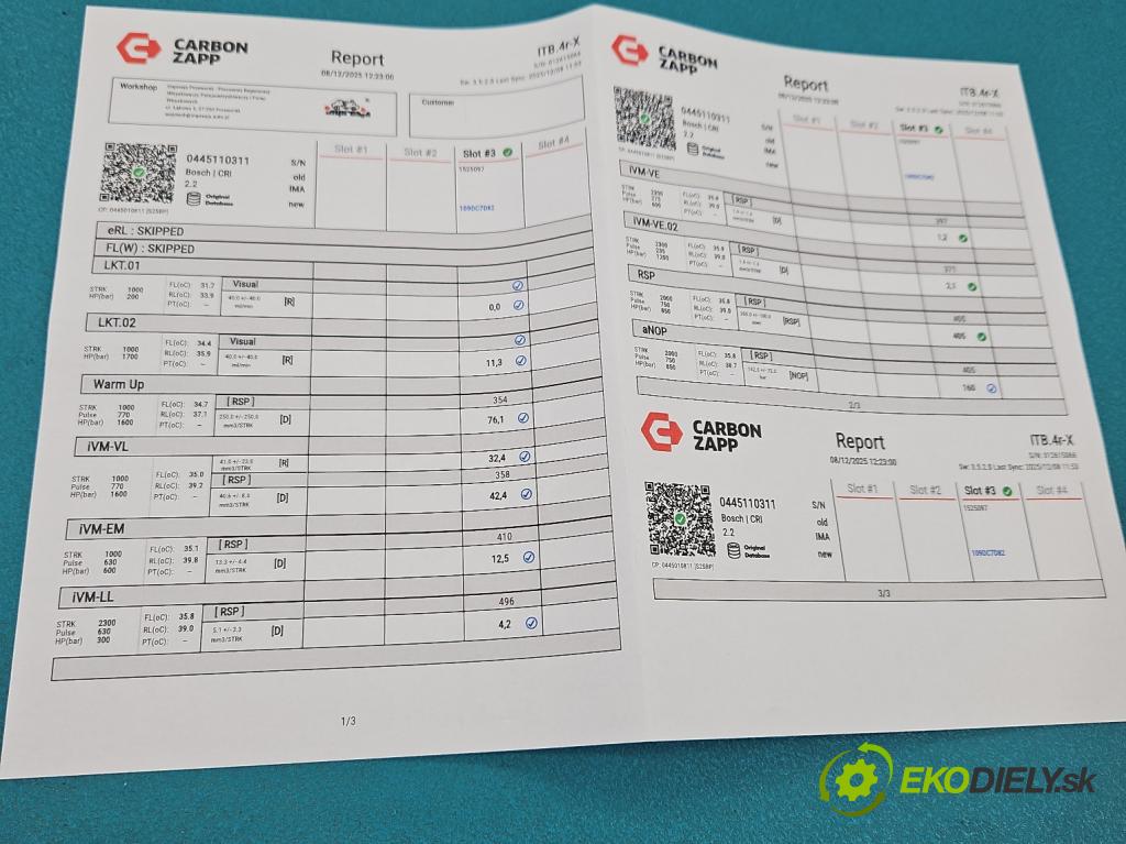 Citroen Berlingo II 2008-2018 1.6 hdi 90 HP manual 66.2 kW 1560 cm3 5- vstrek 0445110311 (Vstrekovač paliva)