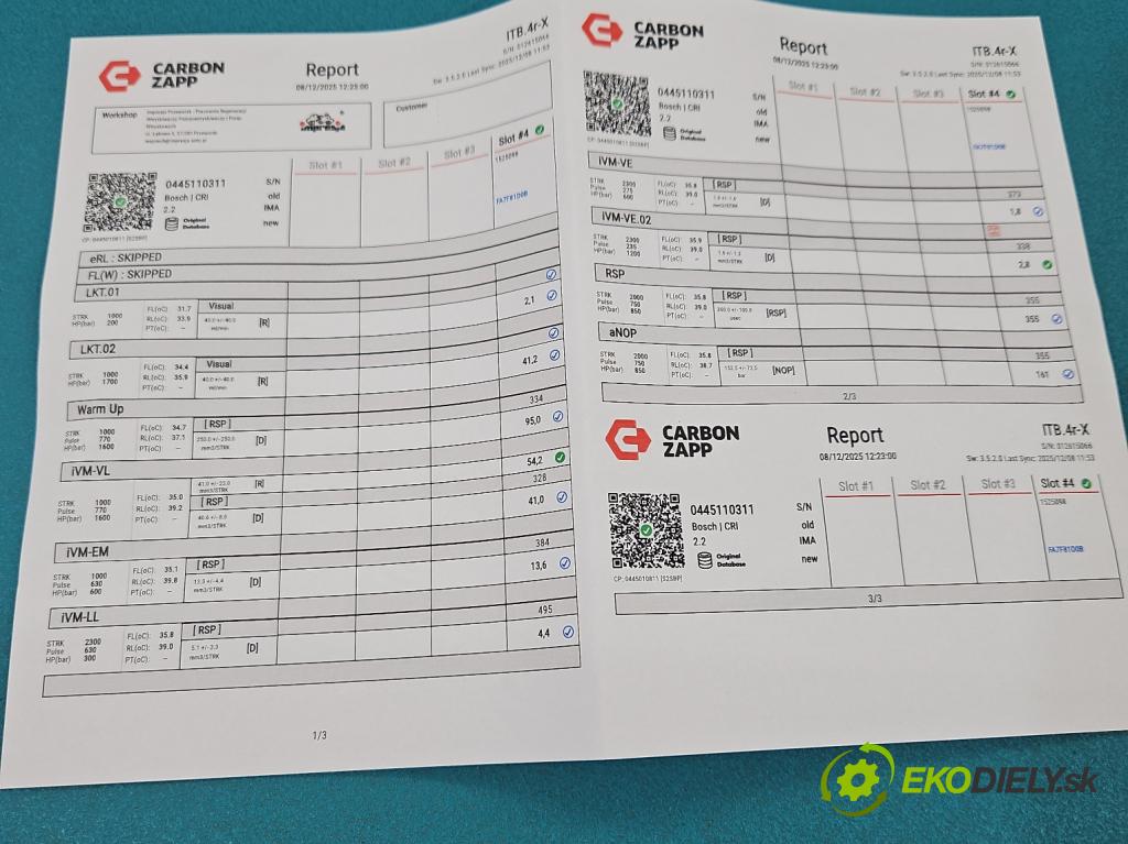 Citroen Berlingo II 2008-2018 1.6 hdi 90 HP manual 66.2 kW 1560 cm3 5- vstrek 0445110311 (Vstrekovač paliva)
