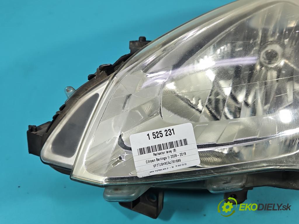 Citroen Berlingo II 2008-2018 1.6 hdi 90 HP manual 66.2 kW 1560 cm3 5- Reflektor: ľavý 9682828280 (Kľučka dverí ostatné)
