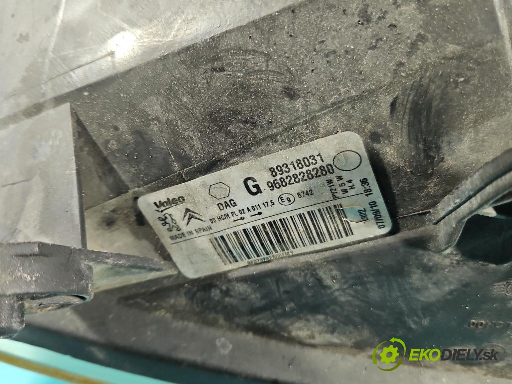 Citroen Berlingo II 2008-2018 1.6 hdi 90 HP manual 66.2 kW 1560 cm3 5- Reflektor: ľavý 9682828280 (Kľučka dverí ostatné)