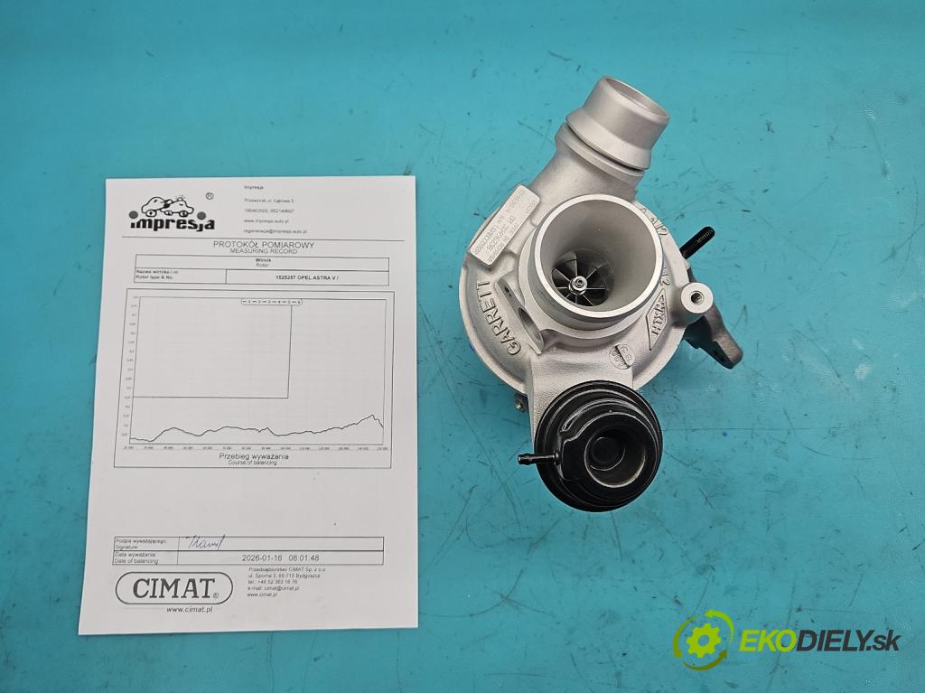 Opel Astra V  2015-2022 1.6 CDTI 110 hp manual 81 kW 1598 cm3 5- Turbodmychadlo repasováno 814698-4