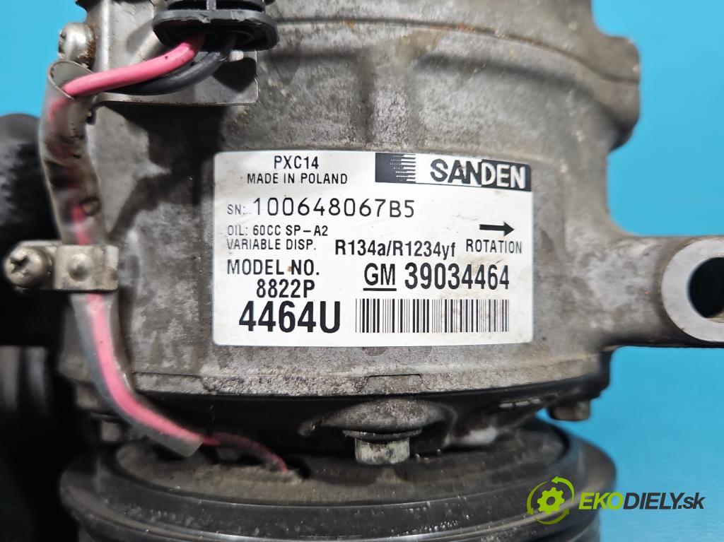 Opel Astra V  2015-2022 1.6 CDTI 110 HP manual 81 kW 1598 cm3 5- Kompresor: klimatizácie 39034464 (Kompresor klimatizácie)