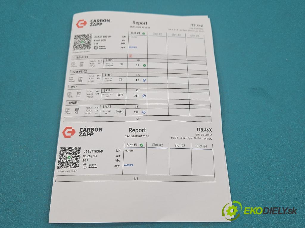 Vw Tiguan I 2007-2016 2.0d 140 HP manual 103 kW 1968 cm3 5- vstrek 0445110369 (Vstrekovač paliva)