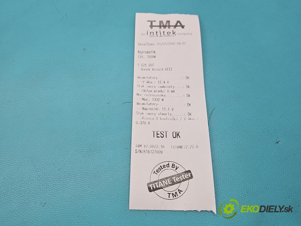 Honda Accord VIII 2008-2015 2.0 156 hp manual 115 kW 1997 cm3 4- startér: 428000-4541 (Startér)