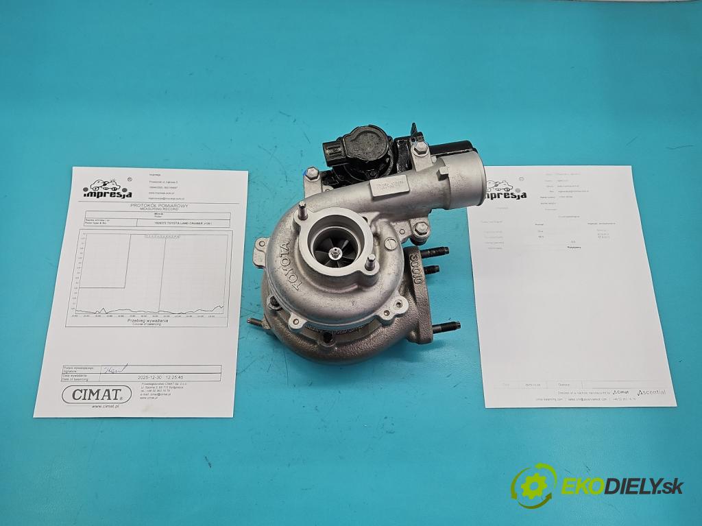 Toyota Land Cruiser J120 2002-2010 3.0 D4D 166 HP automatic 122 kW 2982 cm3 5- turbodúchadlo, turbo repasovaná 17201-30100