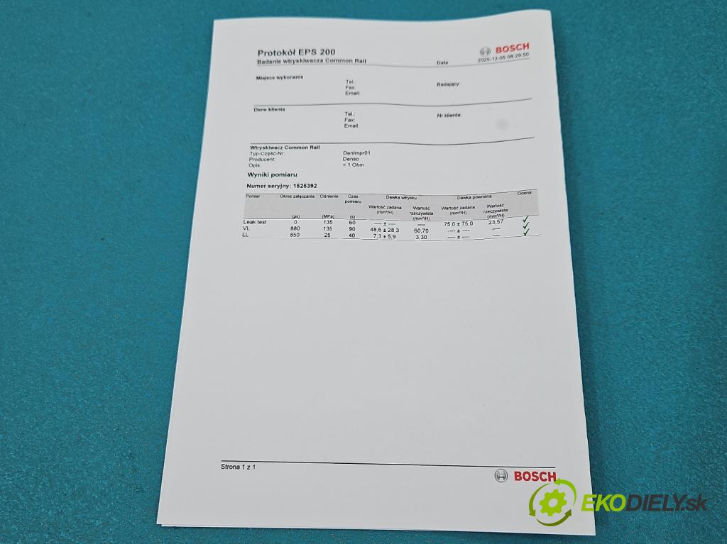 Toyota Land Cruiser J120 2002-2010 3.0 D4D 166 HP automatic 122 kW 2982 cm3 5- vstrek 23670-30080 (Vstrekovač paliva)