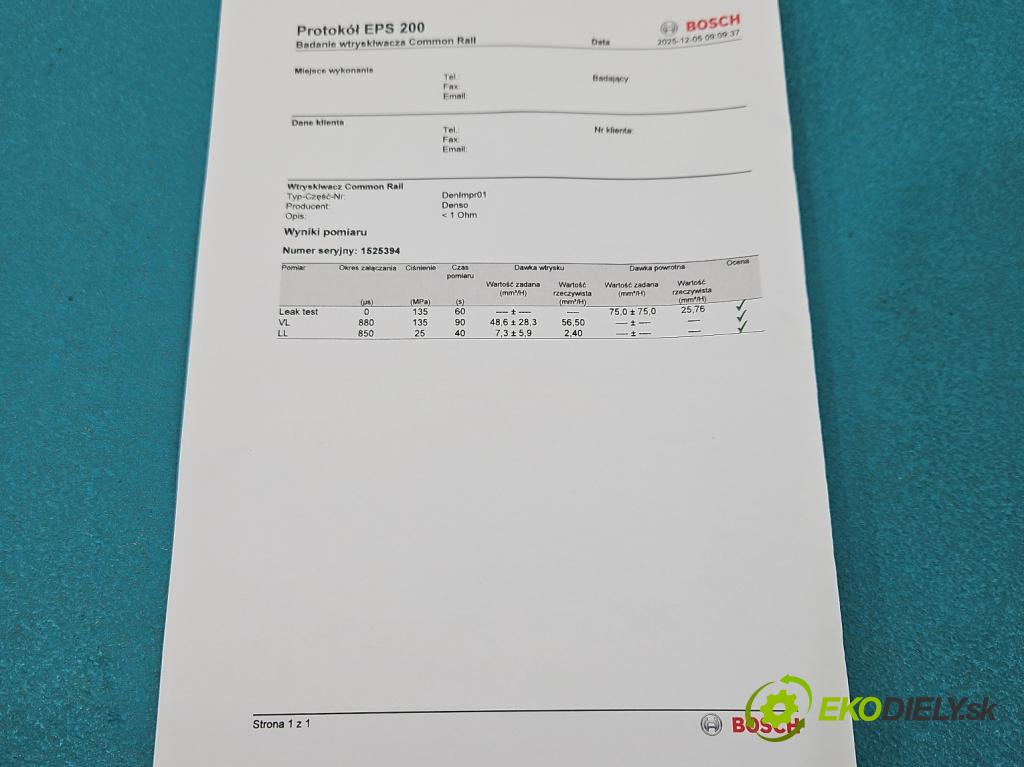 Toyota Land Cruiser J120 2002-2010 3.0 D4D 166 HP automatic 122 kW 2982 cm3 5- vstrek 23670-30080 (Vstrekovač paliva)