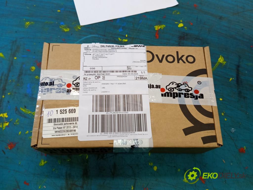 Vw Passat B7 2010-2014 2.0 TSI 211KM automatic 155 kW 1984 cm3 5- riadiaca jednotka parkovaní: 3AA919475D