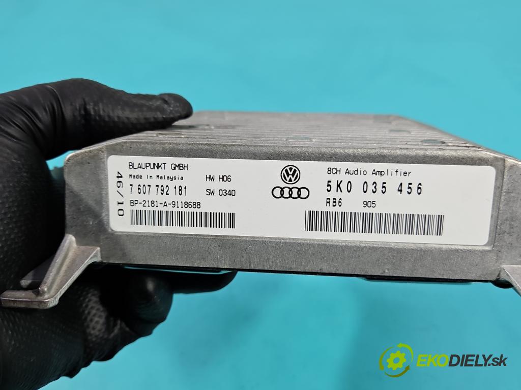 Vw Passat B7 2010-2014 2.0 TSI 211KM automatic 155 kW 1984 cm3 5- Zesilovač: 5K0035456 (Zosilňovač)