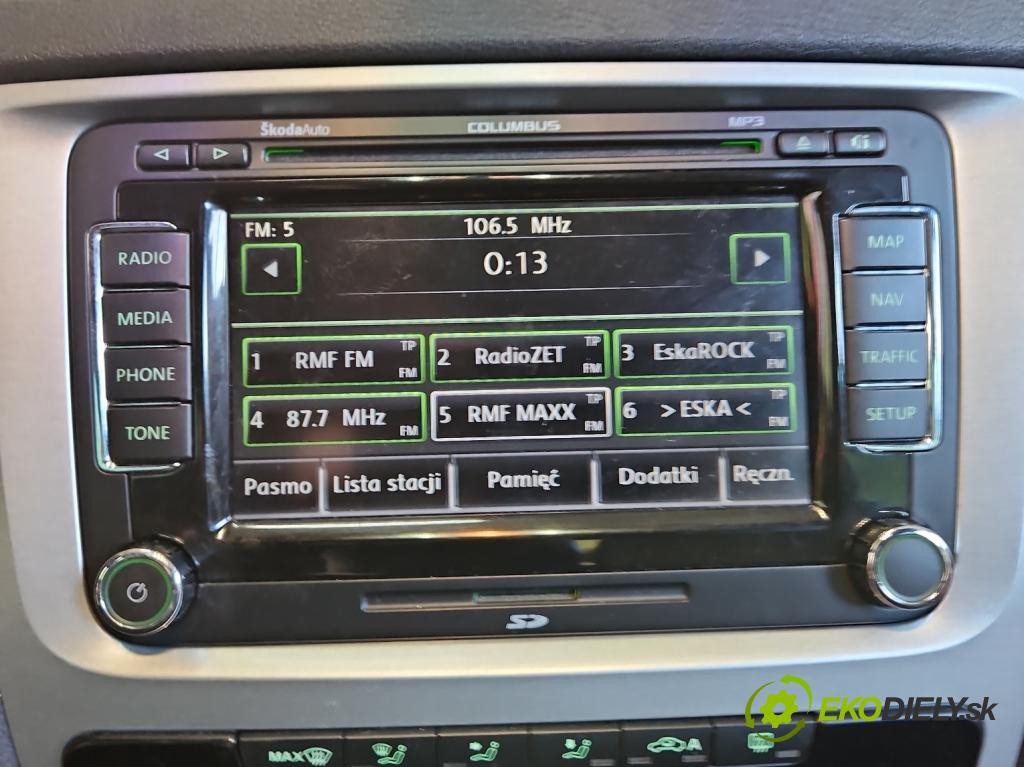 Skoda Octavia II 2004-2013 2.0 TDI 170 HP manual 125 kW 1968 cm3 5- Radio originál 3T0035680