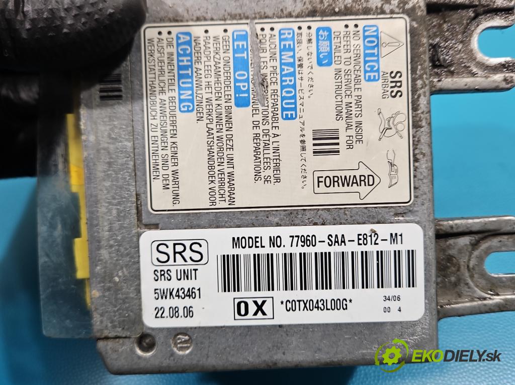 Honda Jazz II 2002-2008 1.2b 77 hp manual 57 kW 1246 cm3 5- řídící jednotka polštáře: 5WK43461