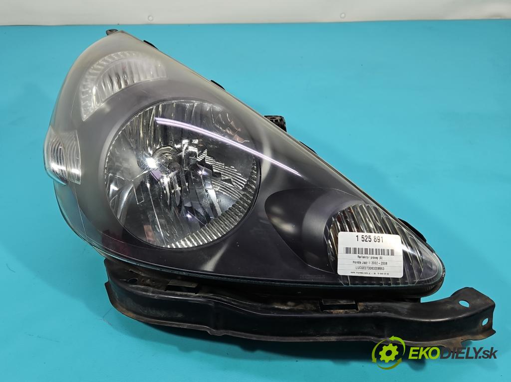 Honda Jazz II 2002-2008 1.2b 77 HP manual 57 kW 1246 cm3 5- Reflektor: pravý  (Svetlo predné pravé)