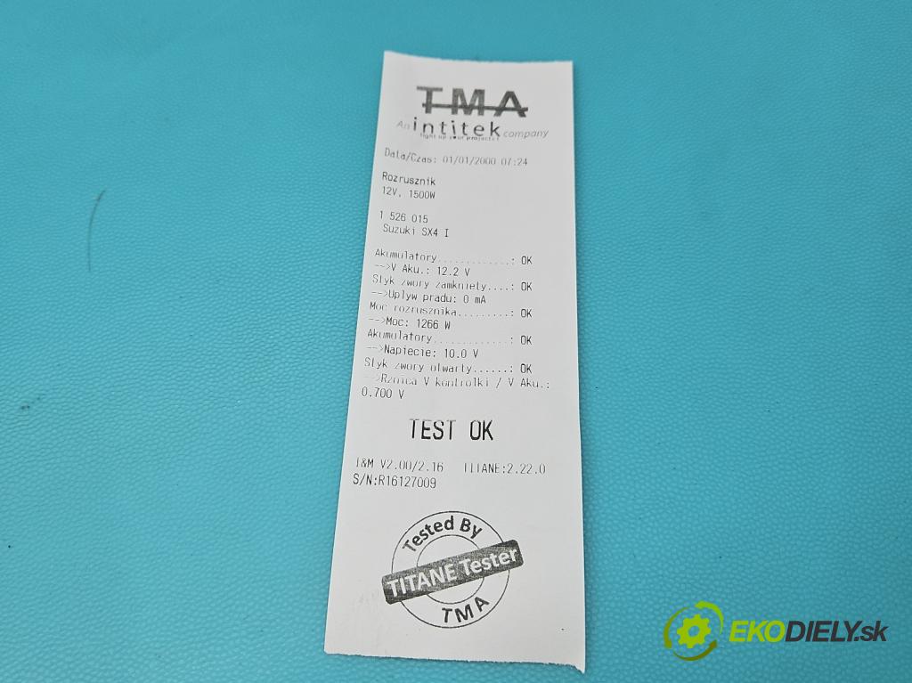 Suzuki SX4 I 2006-2014 1.6b 120 hp manual 88 kW 1586 cm3 5- startér: 31100-63J1 (Startér)