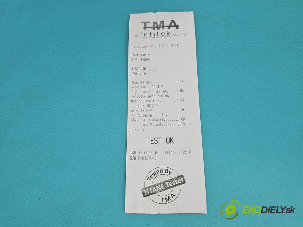 Vw Bora 1.9 TDI 90 HP manual 66 kW 1896 cm3 4- štartér 001125012 (Štartér)