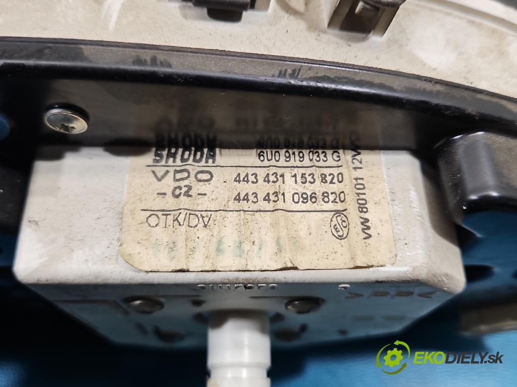 Skoda Felicia 1.3 MPI 68 HP manual 50 kW 1289 cm3 5- prístrojovka/ budíky 6U0919033G (Prístrojová doska)