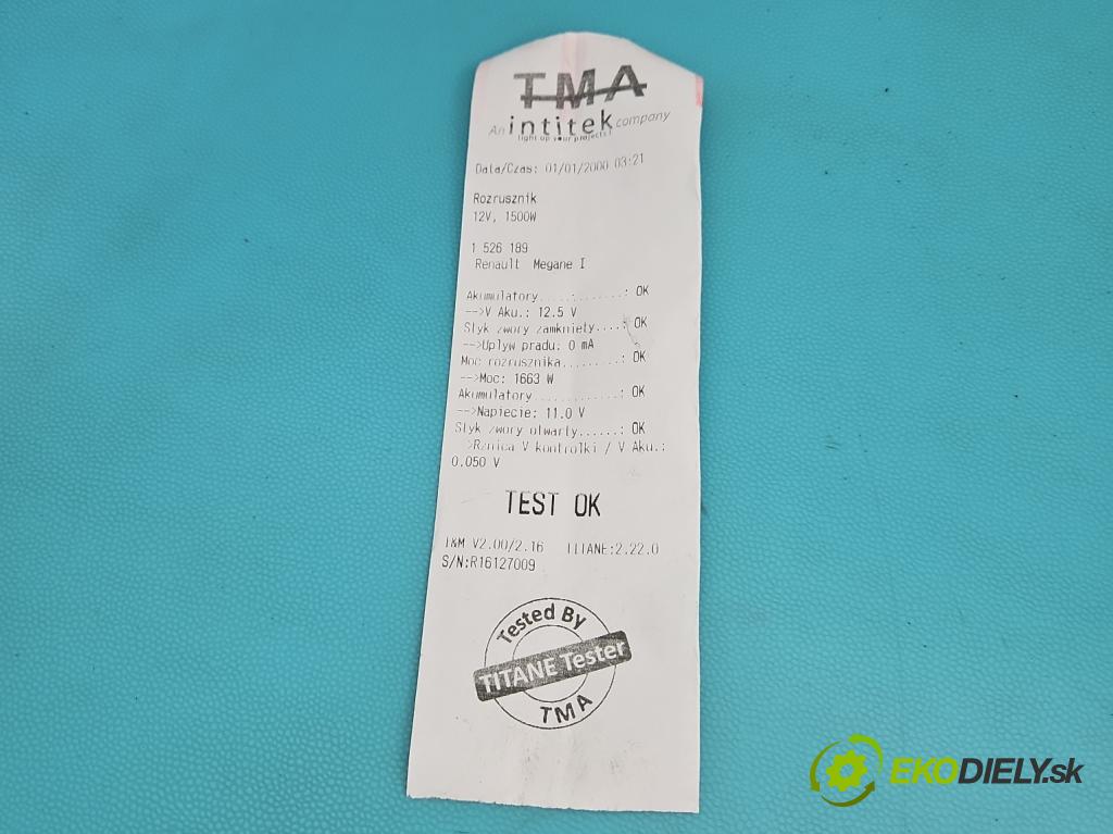 Renault Megane I 1995-2003 1.9 dci 102 HP manual 75 kW 1870 cm3 5- štartér M001T85781 (Štartér)