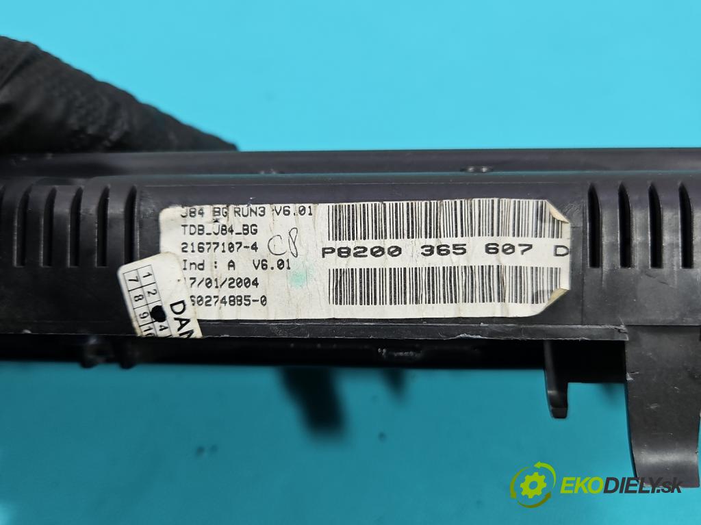 Renault Scenic II 2003-2009 2.0b 135 HP manual 99 kW 1998 cm3 5- prístrojovka/ budíky P8200365607D (Prístrojová doska)