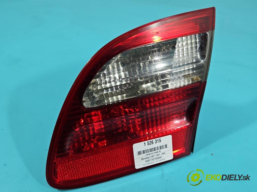 Mercedes E W211 2002-2009 2.2 cdi 136 HP automatic 100 kW 2148 cm3 5- svetlo / reflektor zadné pravé A2118203064 (Kľučka dverí ostatné)
