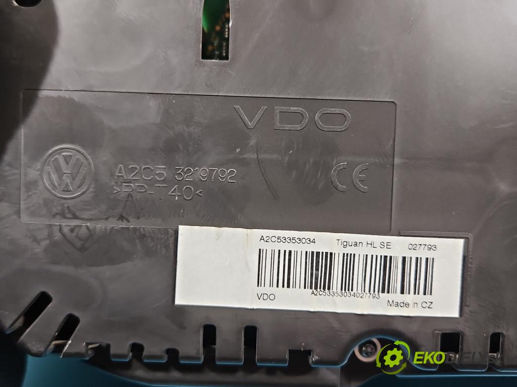 Vw Tiguan I 2007-2016 2.0 TDI 140 HP automatic 103 kW 1968 cm3 5- prístrojovka/ budíky 5N0920871B (Prístrojová doska)