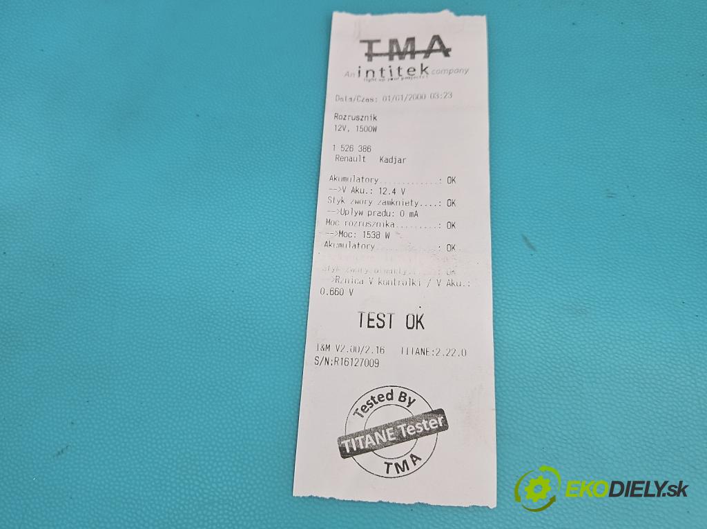 Renault Kadjar 2015-2022 1.3 140 HP automatic 103 kW 1332 cm3 5- štartér M000TD2572 (Štartér)