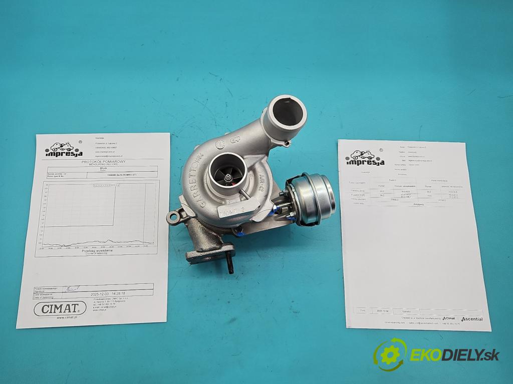 Alfa romeo Gt 1.9 jtd 150 hp manual 110 kW 1910 cm3 3- Turbodmychadlo repasováno 760497-2