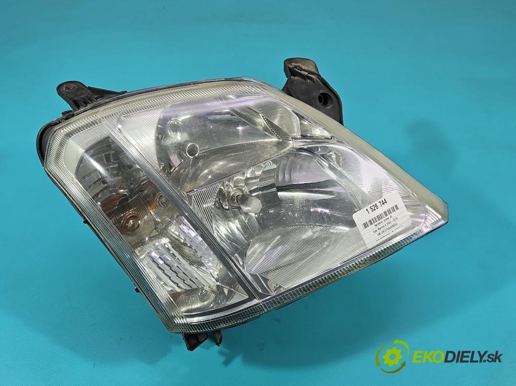 Opel Meriva A 2002-2010 1.6 16V 101 HP manual 74 kW 1598 cm3 5- Reflektor: pravý 93321053 (Svetlo predné pravé)