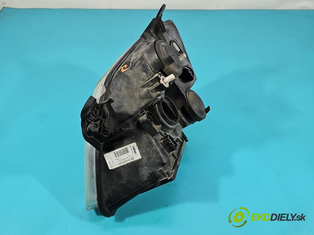 Opel Meriva A 2002-2010 1.6 16V 101 HP manual 74 kW 1598 cm3 5- Reflektor: pravý 93321053 (Svetlo predné pravé)