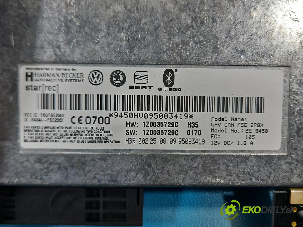 Skoda Octavia II 2004-2013 2.0 TDI 170 hp manual 125 kW 1968 cm3 5- řídící jednotka 1Z0035729C