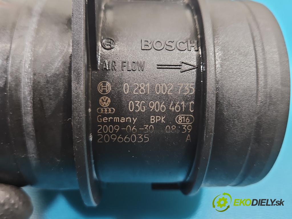 Skoda Octavia II 2004-2013 2.0 TDI 170 HP manual 125 kW 1968 cm3 5- průtokoměr: 0281002735 (Váha vzduchu)