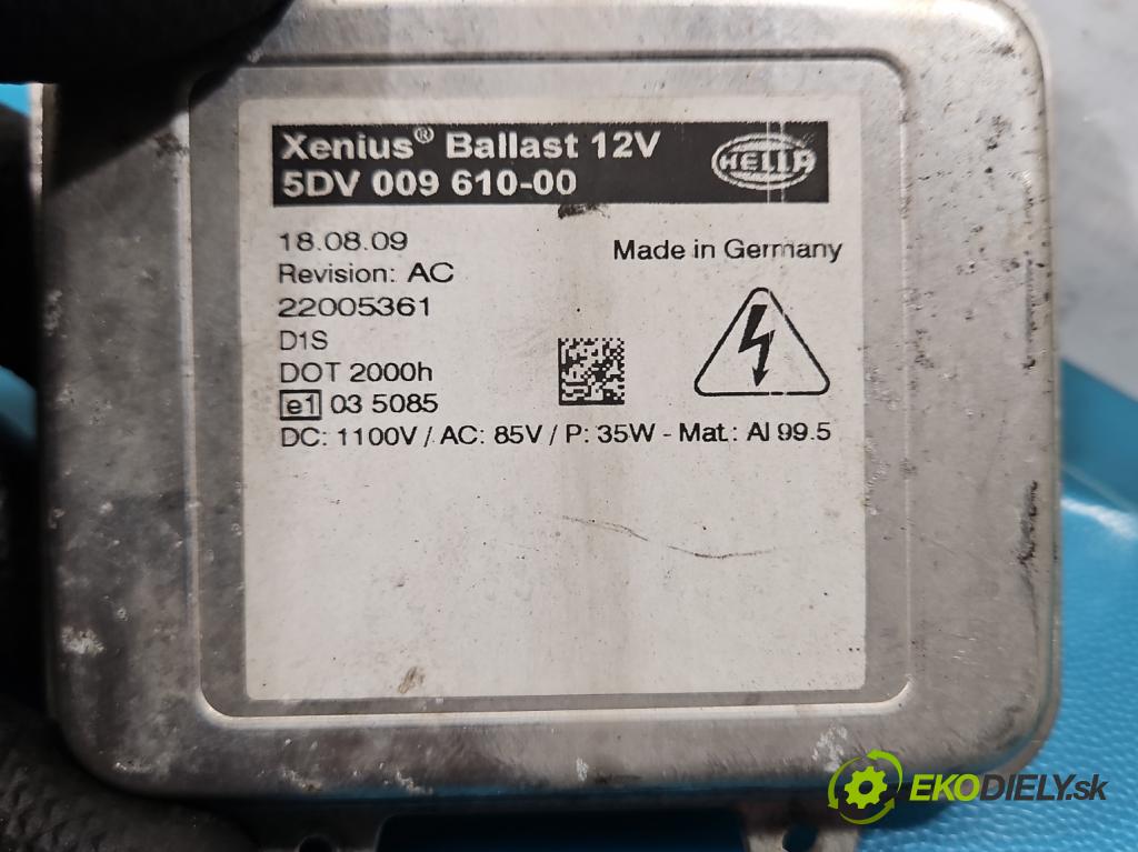 Skoda Octavia II 2004-2013 2.0 TDI 170 HP manual 125 kW 1968 cm3 5- střídač: xenon 5DV009610-00 (Riadiaca jednotka xenónu)