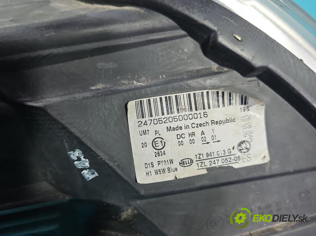 Skoda Octavia II 2004-2013 2.0 TDI 170 hp manual 125 kW 1968 cm3 5- světlo levý 1Z1941015G (Klika dveří ostatní)