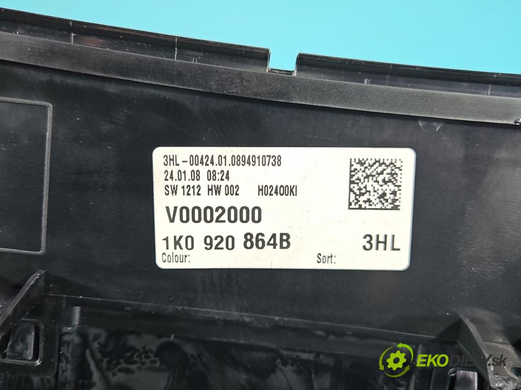 Vw Jetta V 2005-2010 2.0 tdi 140 HP manual 103 kW 1968 cm3 4- prístrojovka/ budíky 1K0920864B (Prístrojová doska)