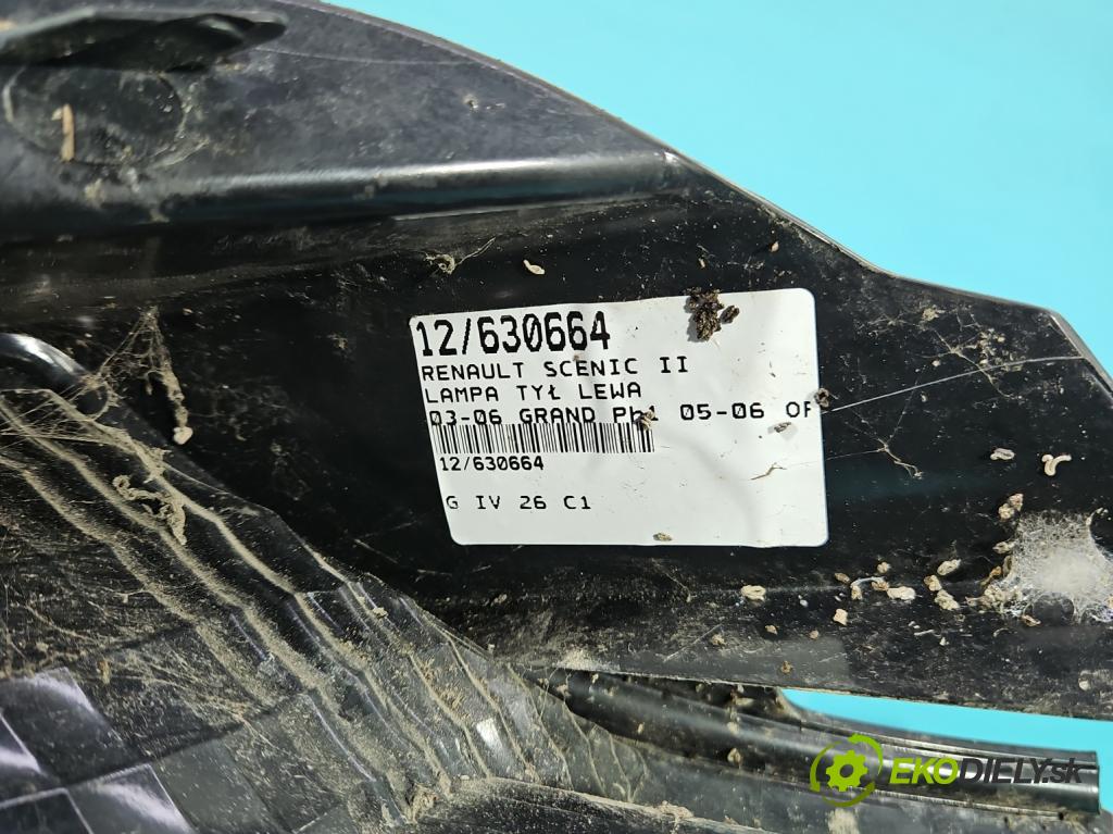 Renault Scenic II 2003-2009 2.0b 135 hp manual 99 kW 1998 cm3 5- světlo zadní levé 8200493374 (Klika dveří ostatní)