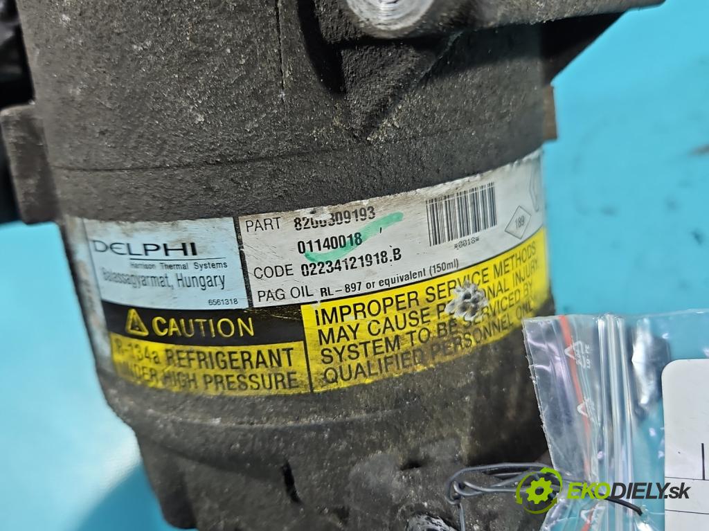 Renault Scenic II 2003-2009 2.0b 135 hp manual 99 kW 1998 cm3 5- Kompresor: klíma 8200309193 (Kompresor klimatizace)