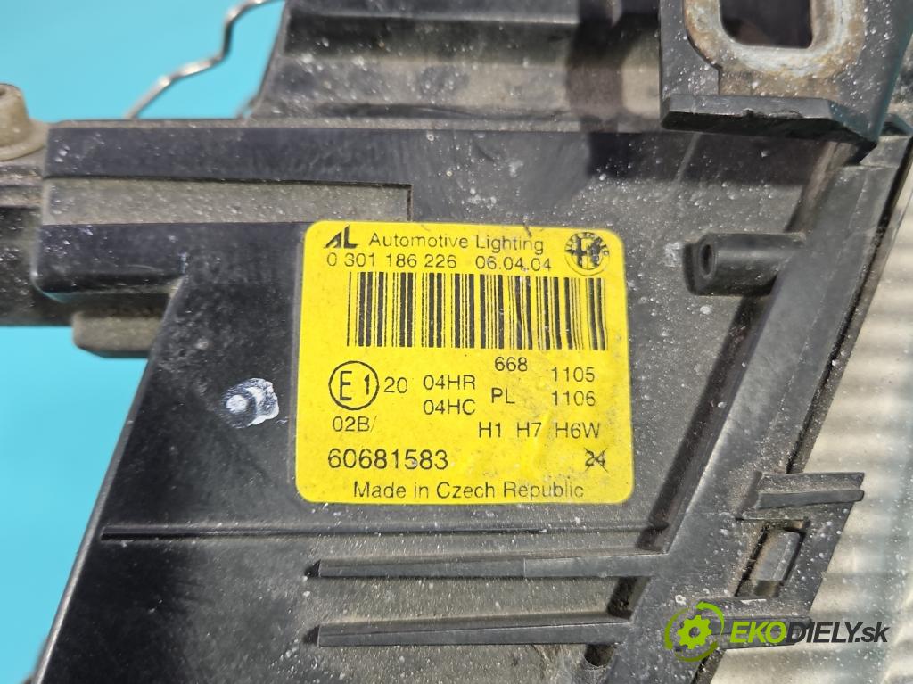 Alfa romeo Gt 1.9 jtd 937A5000 150 HP manual 110 kW 1910 cm3 3- Reflektor: pravý 60681583 (Svetlo predné pravé)