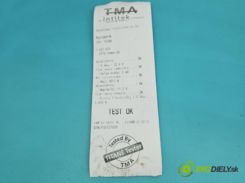 Alfa romeo Gt 1.9 jtd (937A5000) 150 hp manual 110 kW 1910 cm3 3- startér: 0001109253 (Startér)