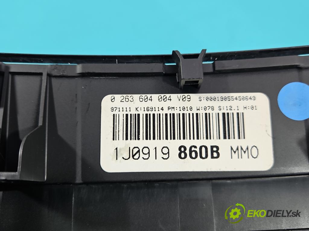 Vw Golf IV 1997-2003 1.9 TDI 110 HP manual 81 kW 1896 cm3 5- prístrojovka/ budíky 1J0919860B (Prístrojová doska)