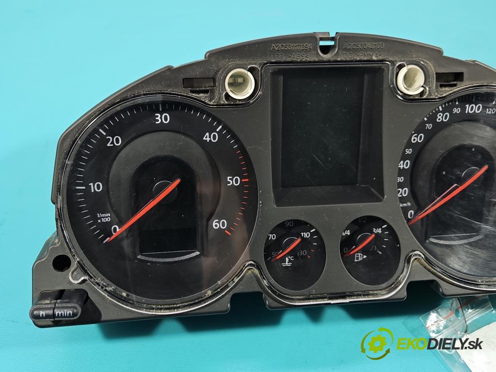 Vw Passat B6 2005-2010 1.9 TDI 105 HP manual 77 kW 1896 cm3 4- prístrojovka/ budíky 3C0920871E (Prístrojová doska)