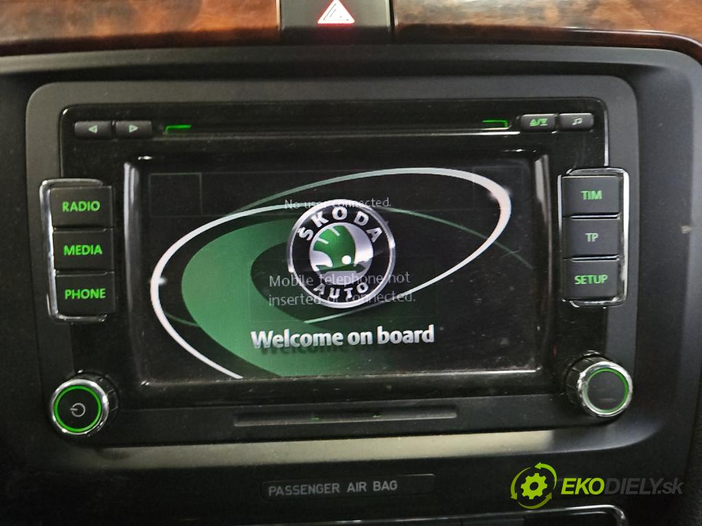 Skoda Superb II 2008-2015 2.0 TDI 170 HP automatic 125 kW 1968 cm3 5- Radio originál 3T0035156B