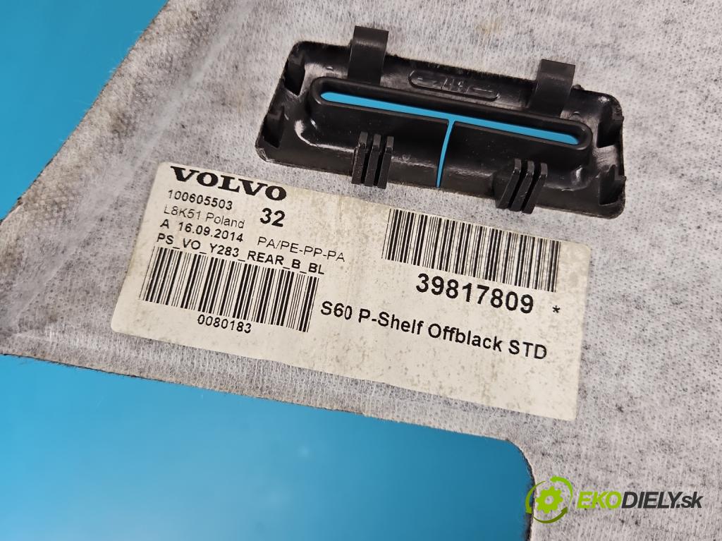 Volvo S60 II 2010-2018 2.0 D4 181KM automatic 133 kW 1969 cm3 4- zadná 39817809 (Pláto kufra)