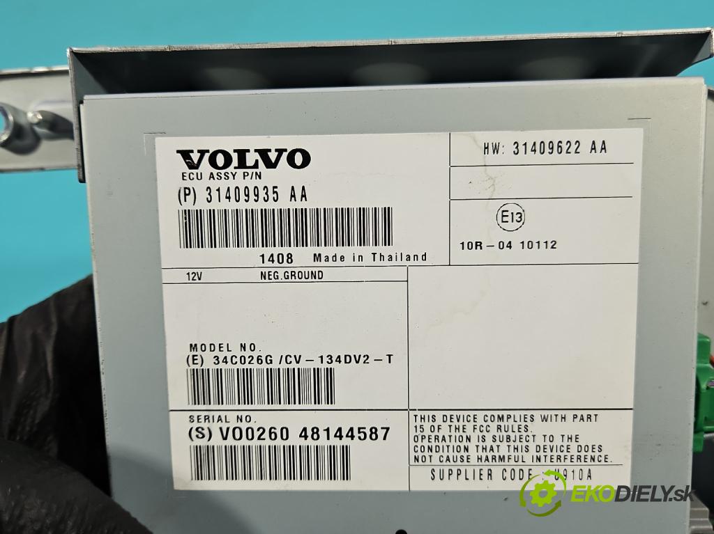 Volvo S60 II 2010-2018 2.0 D4 181KM automatic 133 kW 1969 cm3 4- Zesilovač: 31409935 (Zesilovač)