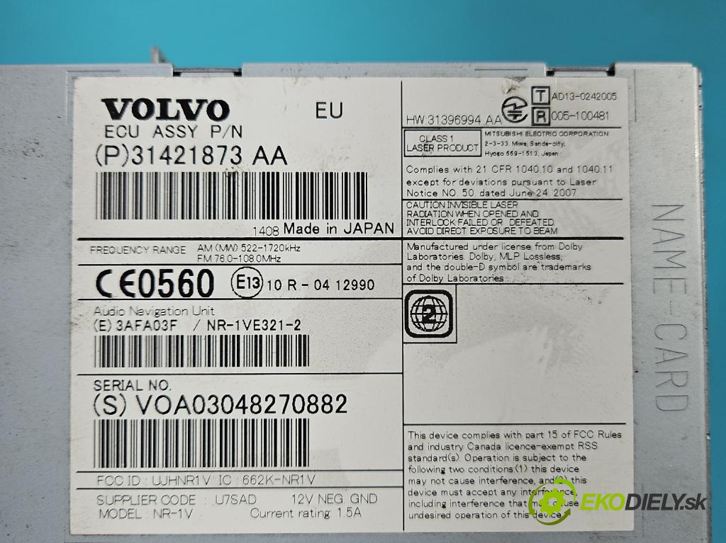 Volvo S60 II 2010-2018 2.0 D4 181KM automatic 133 kW 1969 cm3 4- Radio originál 31421873AA