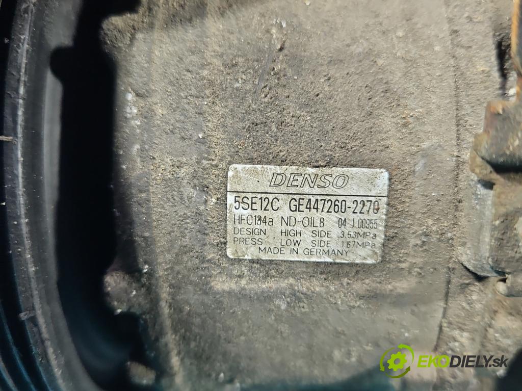 Toyota Auris I 2006-2013 1.4 VVT-I: 97KM manual 71 kW 1398 cm3 5- Kompresor: klimatizácie 447260-2270 (Kompresor klimatizácie)