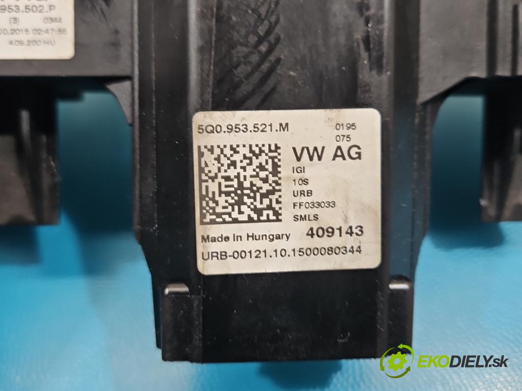 Skoda Octavia III 2013- 1.6 TDI 110 HP manual 81 kW 1598 cm3 5- prepínač komplex: 5Q0953502P (Prepínacie páčky pod volantom)