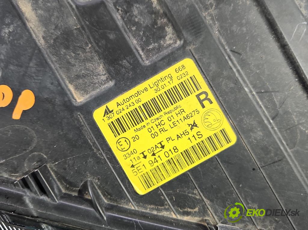 Skoda Octavia III 2013- 1.6 TDI 110 HP manual 81 kW 1598 cm3 5- Reflektor: pravý 5E1941018 (Svetlo predné pravé)