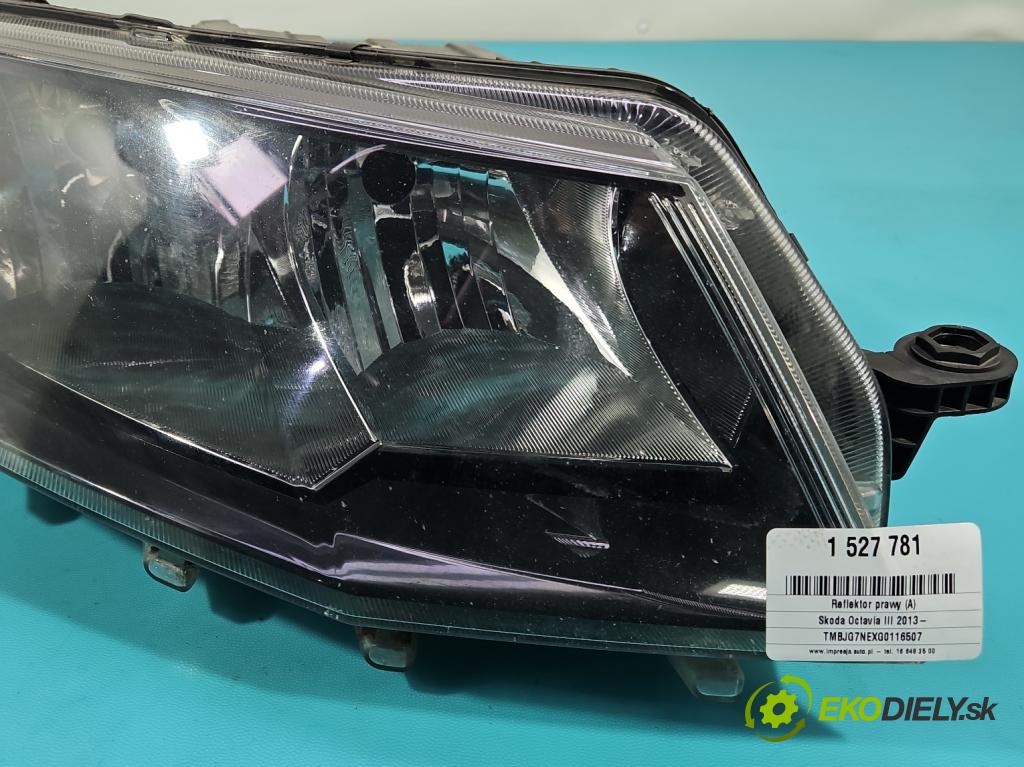 Skoda Octavia III 2013- 1.6 TDI 110 HP manual 81 kW 1598 cm3 5- Reflektor: pravý 5E1941018 (Svetlo predné pravé)