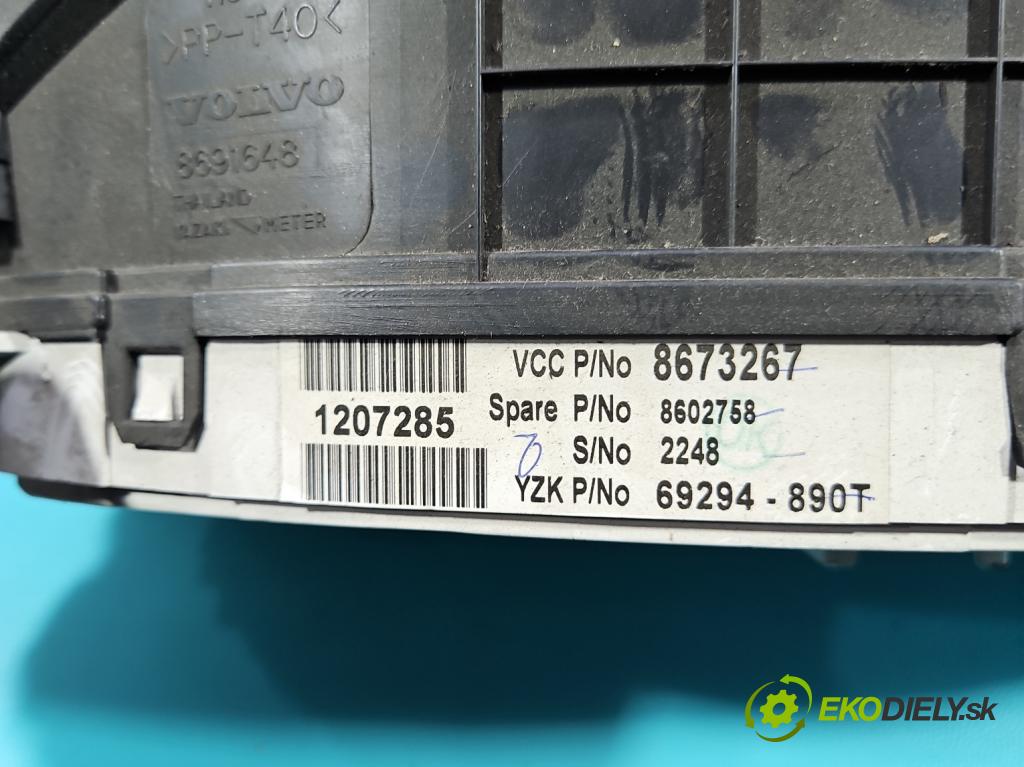 Volvo XC90 I 2002-2014 2.9 T6 272 HP automatic 200 kW 2922 cm3 5- prístrojovka/ budíky 8673267 (Prístrojová doska)