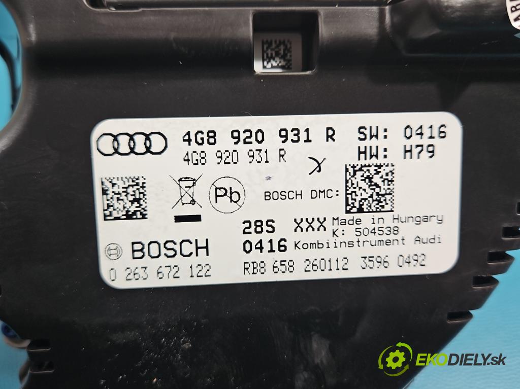 Audi A6 C7 2011-2018 3.0 TDI 204 HP automatic 150 kW 2967 cm3 5- prístrojovka/ budíky 4G8920931R (Prístrojová doska)