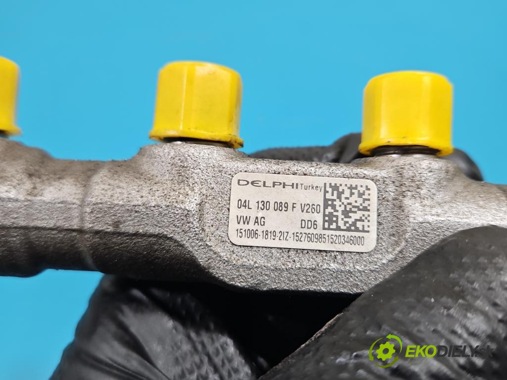 Skoda Octavia III 2013- 1.6 TDI 110 HP manual 81 kW 1598 cm3 5- lišta vstrekovacia 04L130089F (Vstrekovacia lišta)